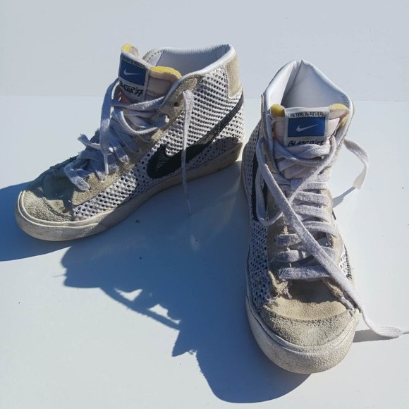 Nike Size 6.5 White Yellow High Cut Men's Shoes Kids - Picture 2 of 14